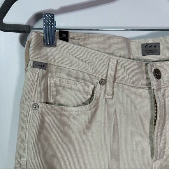 Citizens of humanity beige cream cords corduroy Agnes mid ride straight slim - Picture 11 of 11
